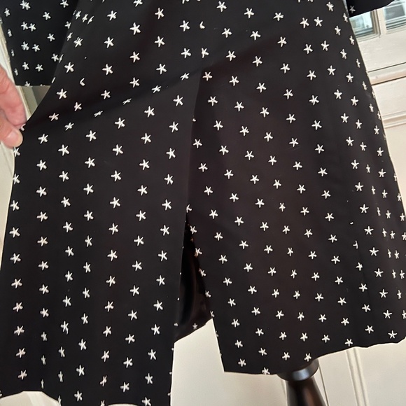 Anya Ponorovskaya Black Fitted Cotton Coat, Size 10, Embroidered Stars, Lined - Picture 5 of 8